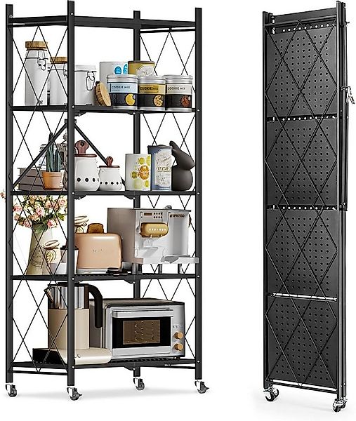 HomeMiYN Mehrzweckregal Klappregal mit Rollen Bücher Küchenregal Platzspare günstig online kaufen
