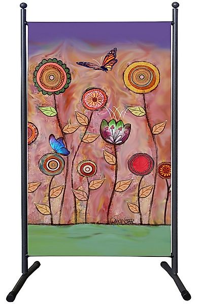 Quick Star Paravent Paravent 1tlg. 180x180cm RETRO Flowers günstig online kaufen
