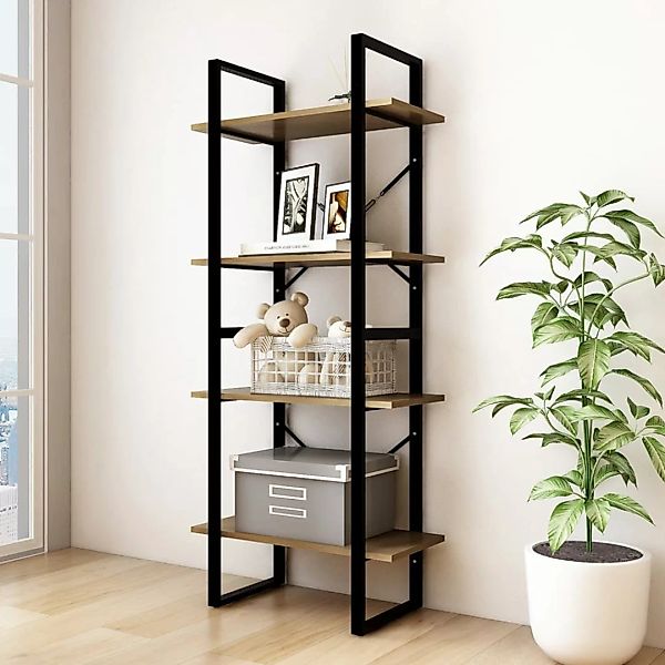 Bücherregal 4 Fecher Braun 60x30x140 Cm Kiefer Massivholz günstig online kaufen