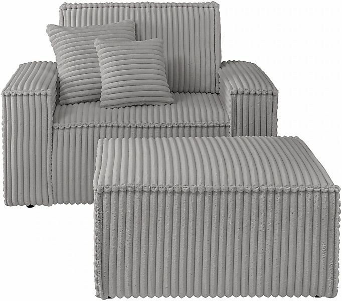 OTTO home Loveseat "FINNLEY, Loveseat & Hocker im Set, trendige Stoffe, ink günstig online kaufen