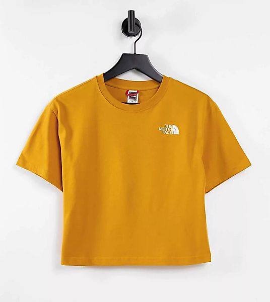 The North Face – Simple Dome – Kurz geschnittenes T-Shirt in Gelb/Weiß, exk günstig online kaufen