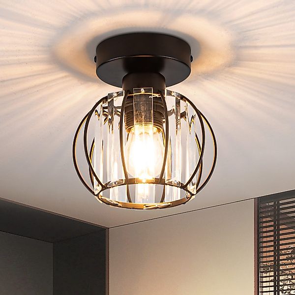 ZMH Deckenleuchte Whonzimmer Schwarz Kristall Modern günstig online kaufen