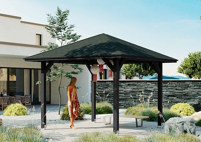 Skanholz Pavillon "Cannes 1", 4-Eck, BxT: 374x374 cm günstig online kaufen