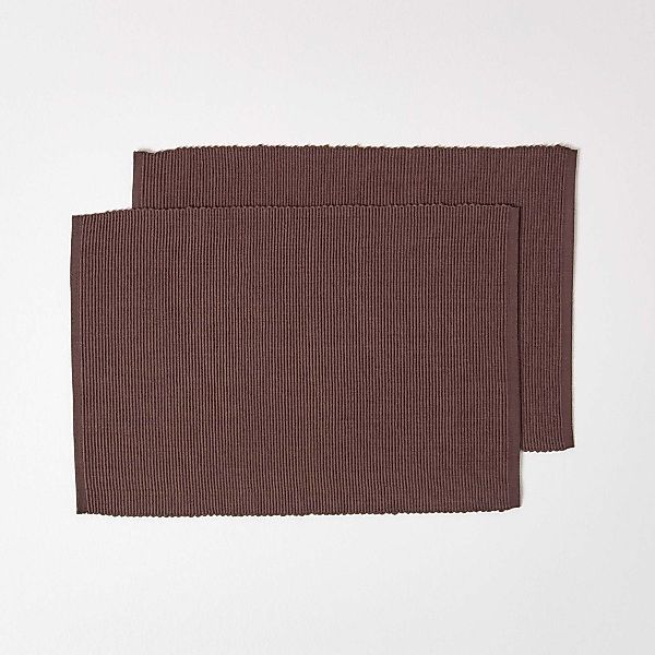 Homescapes Platzset Tischset braun im 2er-Set günstig online kaufen