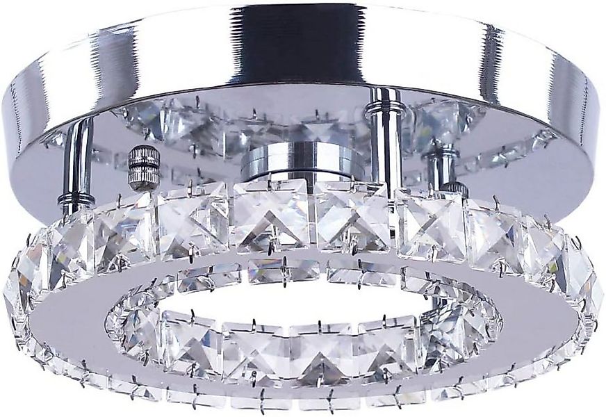 Goeco Deckenleuchte 12W Runde Kristall-Deckenlampe, LED, kaltweiß, LED-Deck günstig online kaufen