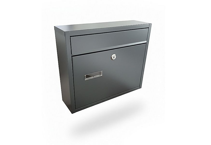 relaxdays Wandbriefkasten Briefkasten Querformat, Anthrazit günstig online kaufen