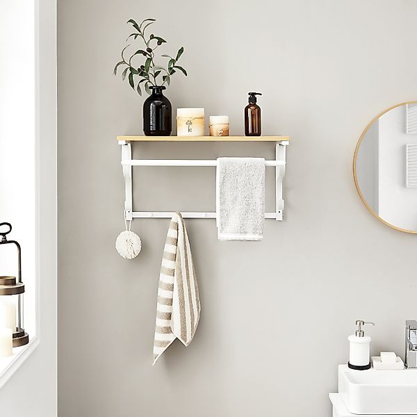 VASAGLE Wandgarderobe, Wandregal mit 5 Haken, günstig online kaufen