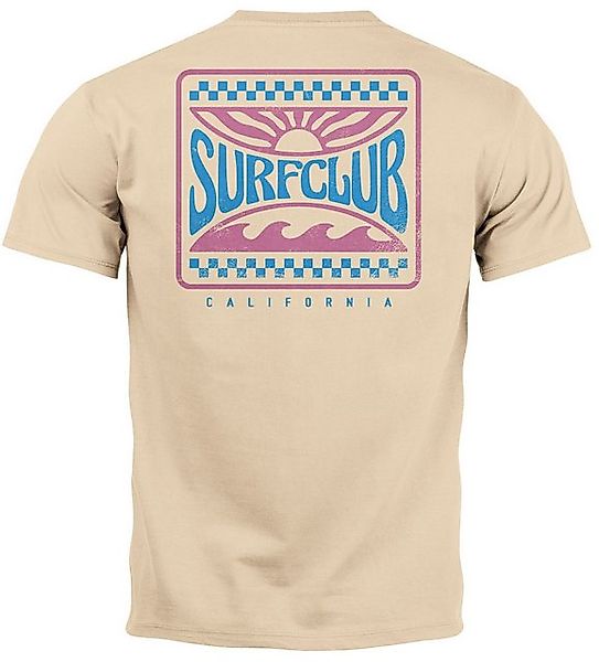 Neverless Print-Shirt Herren T-Shirt Surfing Surfclub California Retro Moti günstig online kaufen