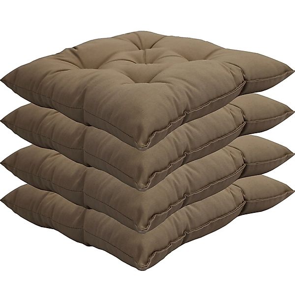 NYVI Stuhlkissen für Gartenstühle 38x38 cm 4er Set Beige günstig online kaufen