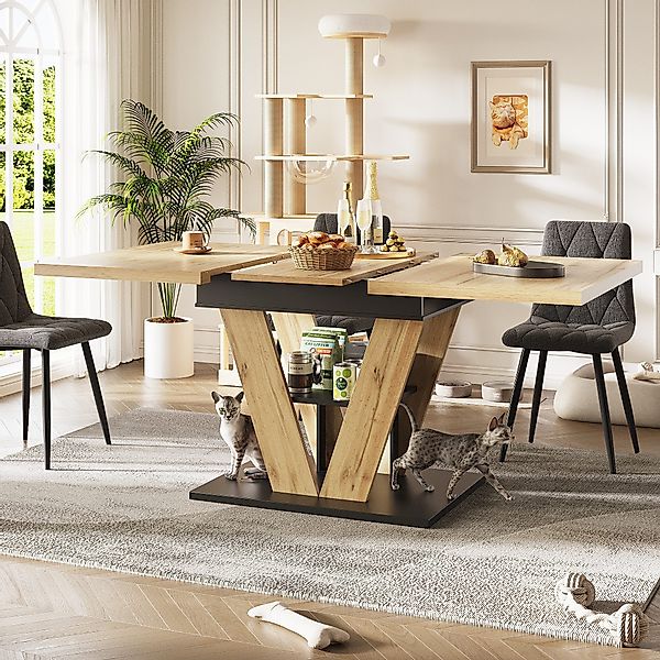 MODFU Esstisch Teleskoptisch,Moderne Esstisch,Ausziehbar,Esszimmer-Set (Hol günstig online kaufen