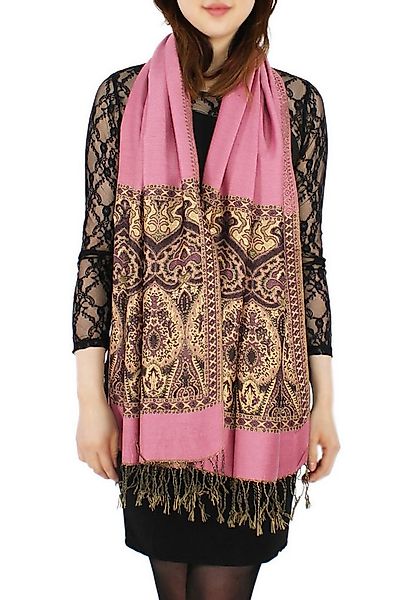 dy_mode Modeschal Elegante Damen Stola Schal Halstuch mit goldfarbenem Glan günstig online kaufen