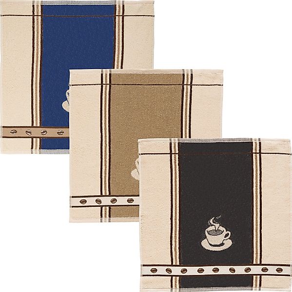 Kracht Geschirrtuch Frottier-Geschirrtuch "Espresso" 3er-Pack, Baumwolle günstig online kaufen