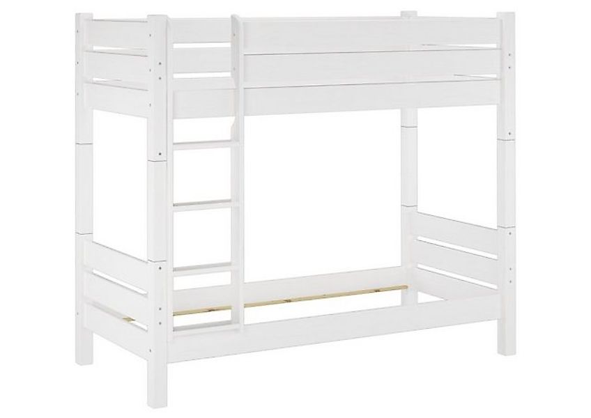 ERST-HOLZ Etagenbett Doppelstockbett 90 x 200 Stabil Kiefer Weiß Lackiert günstig online kaufen