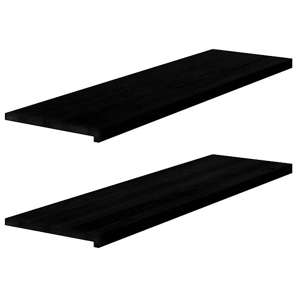 vidaXL Fensterbänke 2 Stk Dunkelbraun 140x40x2 cm Massivholz Eiche 4009203 günstig online kaufen