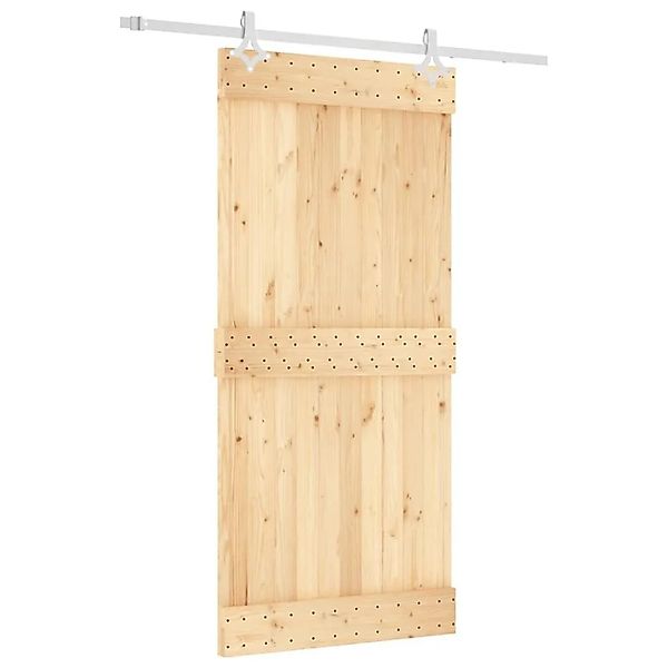 vidaXL Schiebetür mit Beschlag 95x210 cm Massivholz Kiefer 3203183 günstig online kaufen