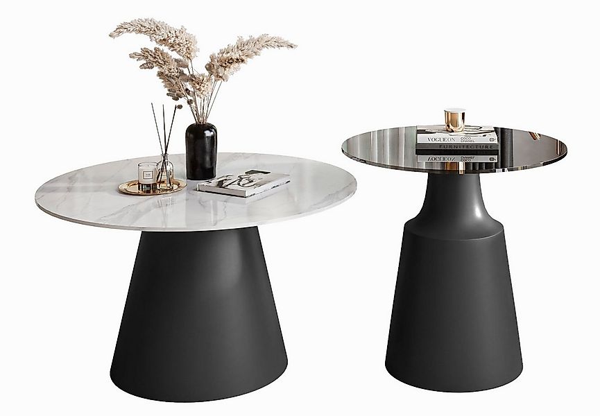Lookway Couchtisch CHANTELLE 2in1 eleganter Runder Kaffeetisch (2er-Set), D günstig online kaufen