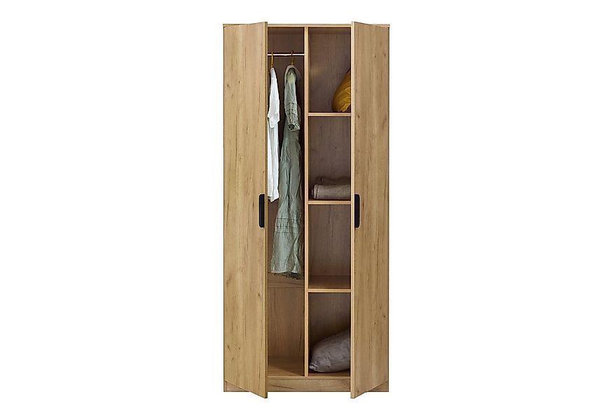 en.casa Kleiderschrank »Eiselfing« 2 Türen 1 Stange 4 Fächer 176x80x52 cm E günstig online kaufen