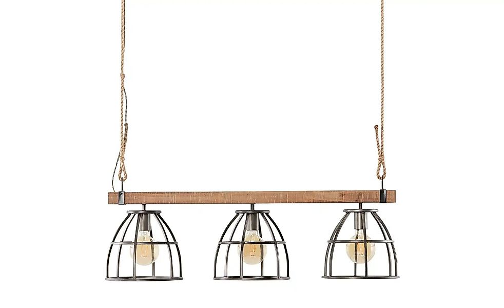 Pendelleuchte  3-flammig  Metall / Holz schwarz  Frame ¦ schwarz ¦ Maße (cm günstig online kaufen