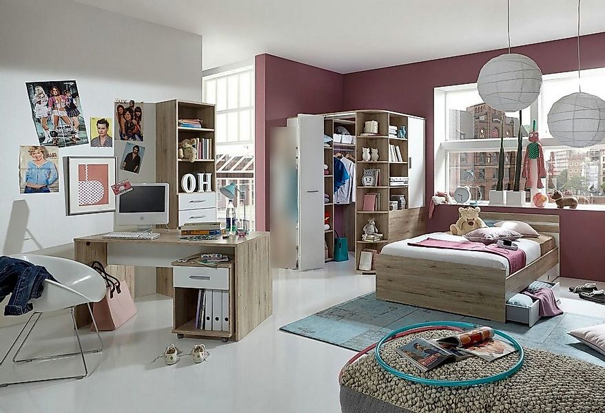möbel-direkt.de Jugendzimmer-Set Joker in Eiche San Remo und Weiß, (Komplet günstig online kaufen