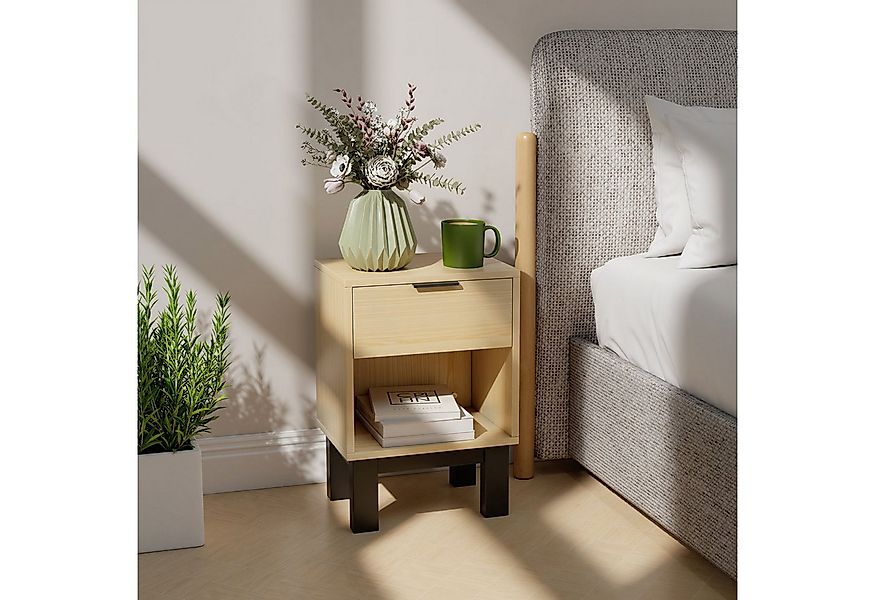 HOMCOM Nachttisch mit Schublade, offenes Fach (Nachtschrank, 1-St., Nachtko günstig online kaufen