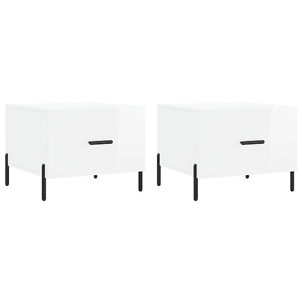 vidaXL Couchtische 2 Stk Hochglanz-Weiß 50x50x40 cm Holzwerkstoff 829417 günstig online kaufen