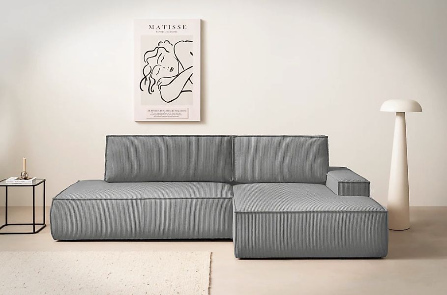 Home affaire Ecksofa "SHERWOOD, Schlafsofa in L-Form offen (275cm), Cord, L günstig online kaufen