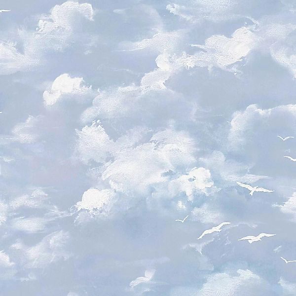 Bricoflor Wolken Tapete in Hellblau und Weiß Himmel Tapete mit Möwen Mariti günstig online kaufen