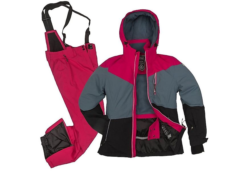 Killtec Skianzug Damen Skijacke blau-grau + Skihose pink (Gr. 42) günstig online kaufen