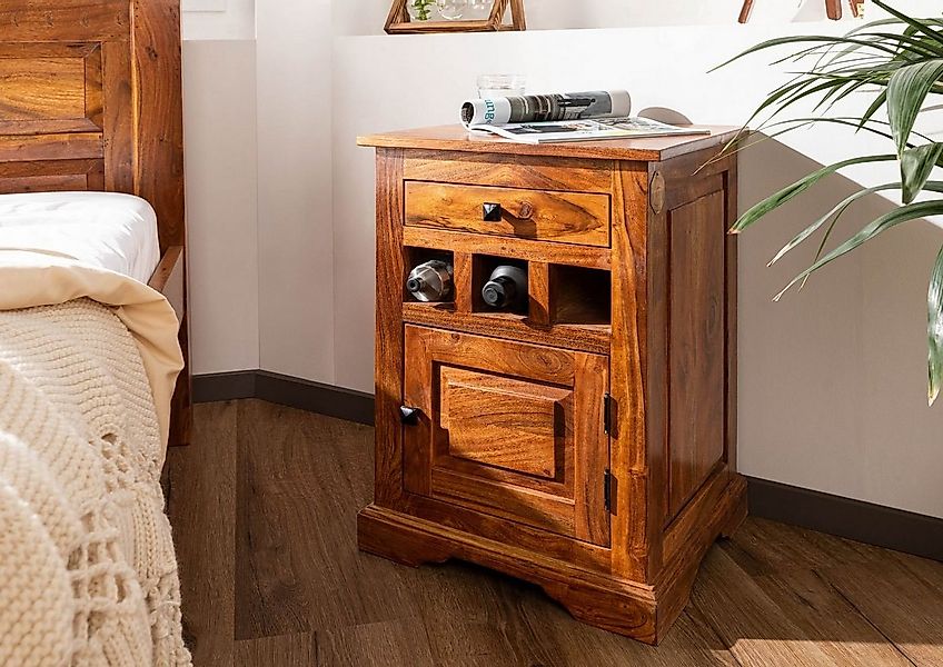 Massivmoebel24 Nachttisch Nachttisch Akazie 46x40x65 honig lackiert OXFORD günstig online kaufen