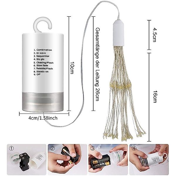 Merry 2024 Lichterkette LED Feuerwerk Hängestern Lichterketten, Weihnachtsd günstig online kaufen