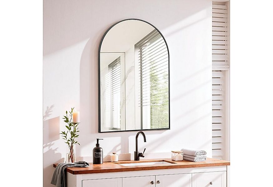 TLGREEN Wandspiegel (Bogen Wandspiegel mit Gold, 66x96cm, Bogen Halbkreisfö günstig online kaufen