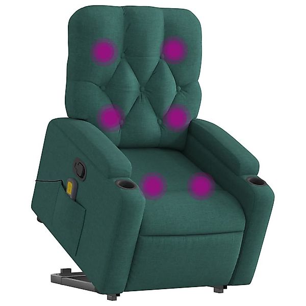 vidaXL Sessel Massagesessel mit Aufstehhilfe Dunkelgrün günstig online kaufen