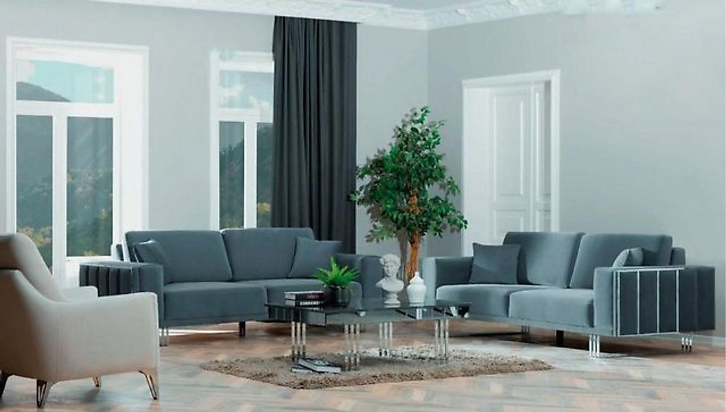 Xlmoebel Sofa Hochwertiges 3-teiliges Wohnzimmer-Ensemble in Türkis mit 2 S günstig online kaufen