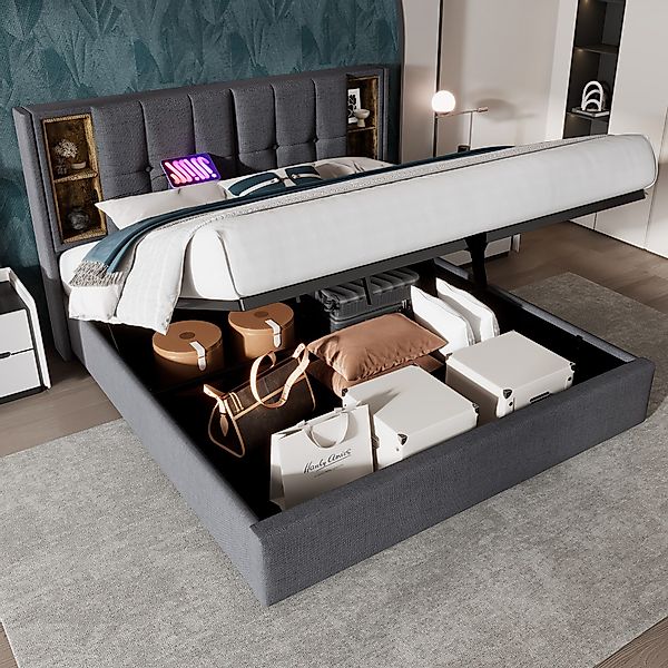 STILVORA Polsterbett 180x200 Bettgestell mit Stauraum,Jugendbett günstig online kaufen