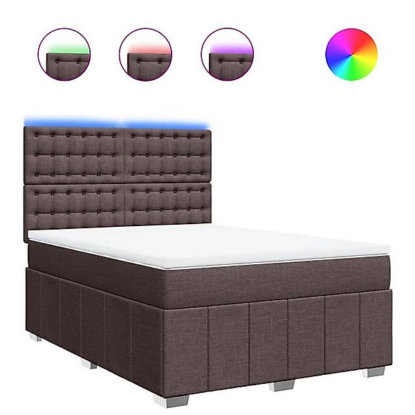 vidaXL Bett Boxspringbett mit Matratze Dunkelbraun 160x200 cm Stoff günstig online kaufen