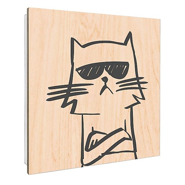 Banjado Schlüsselkasten mit Holzfront 30x30cm Weiß Scharnier Links 50 Haken günstig online kaufen