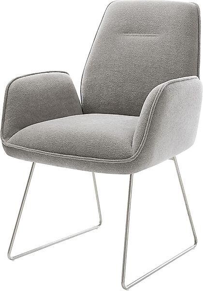 DELIFE Polsterstuhl Zoa-Flex, Kufengestell Edelstahl Strukturstoff günstig online kaufen