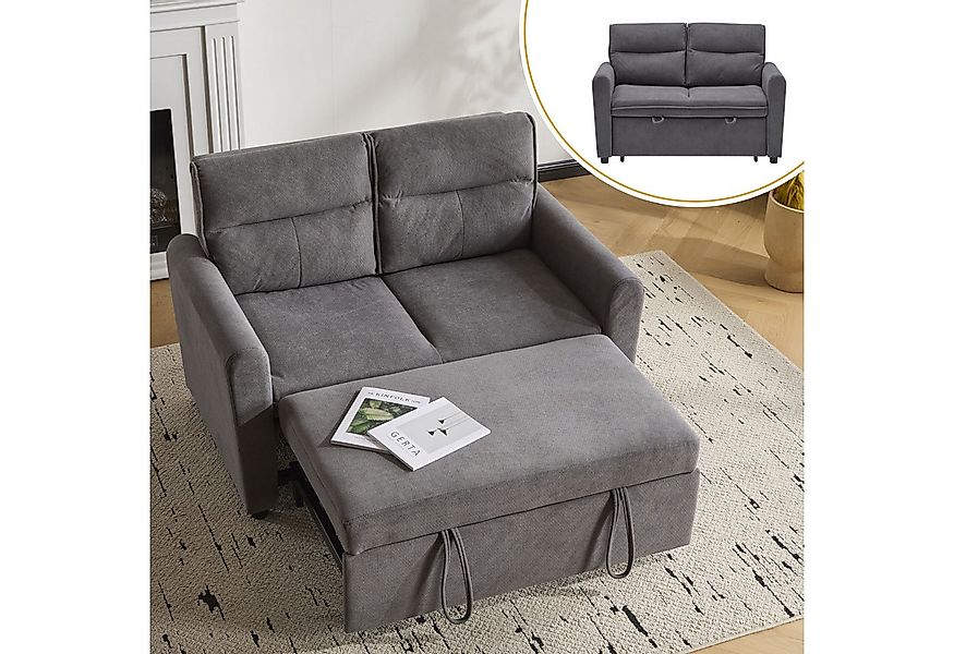 Merax Schlafsofa klappbar 2-Sitzer-Sofa mit 5-fach verstellbarer Rückenlehn günstig online kaufen