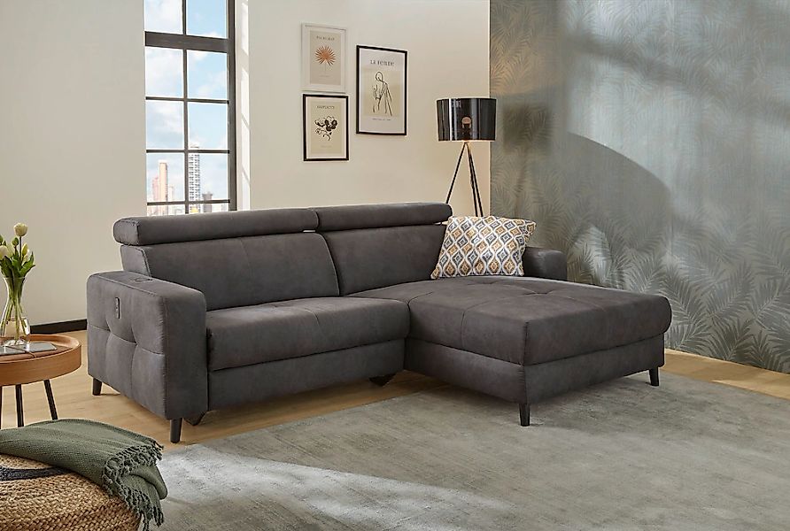 Jockenhöfer Gruppe Ecksofa "Doppio L-Form mit elektromotorischer Relaxfunkt günstig online kaufen