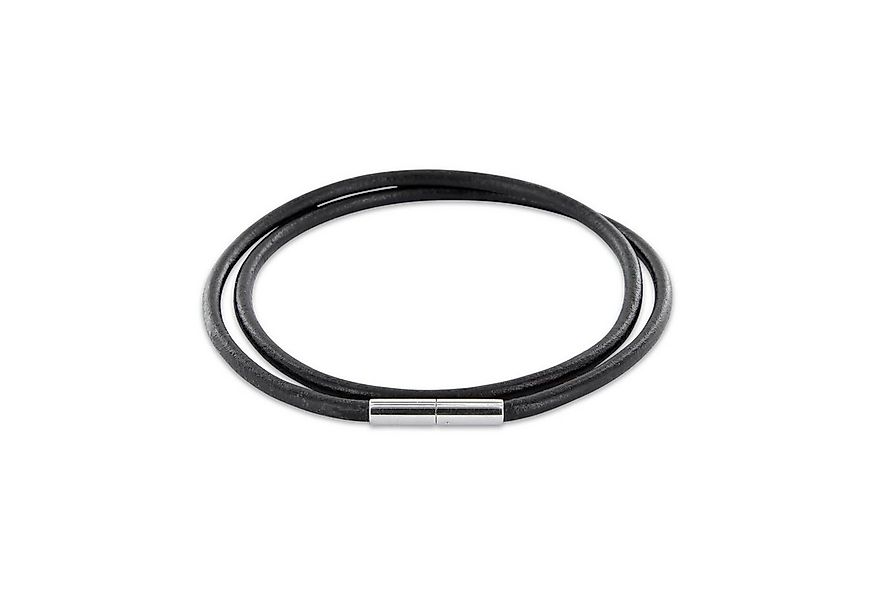 Auroris Lederband Echtleder Halsband schwarz Dicke 3mm Edelstahl Tunnel-Dre günstig online kaufen
