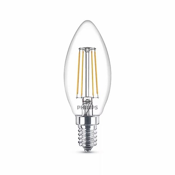 Philips Ultra Efficient LED Filament Lampe E14 Kerze - B35 2,3W 485lm 4000K günstig online kaufen