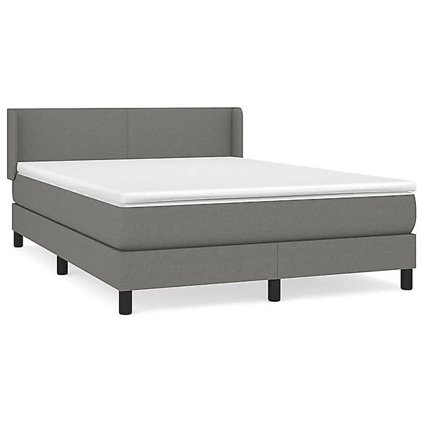 vidaXL Boxspringbett, Boxbett mit Matratze Dunkelgrau 140x190 cm Stoff günstig online kaufen