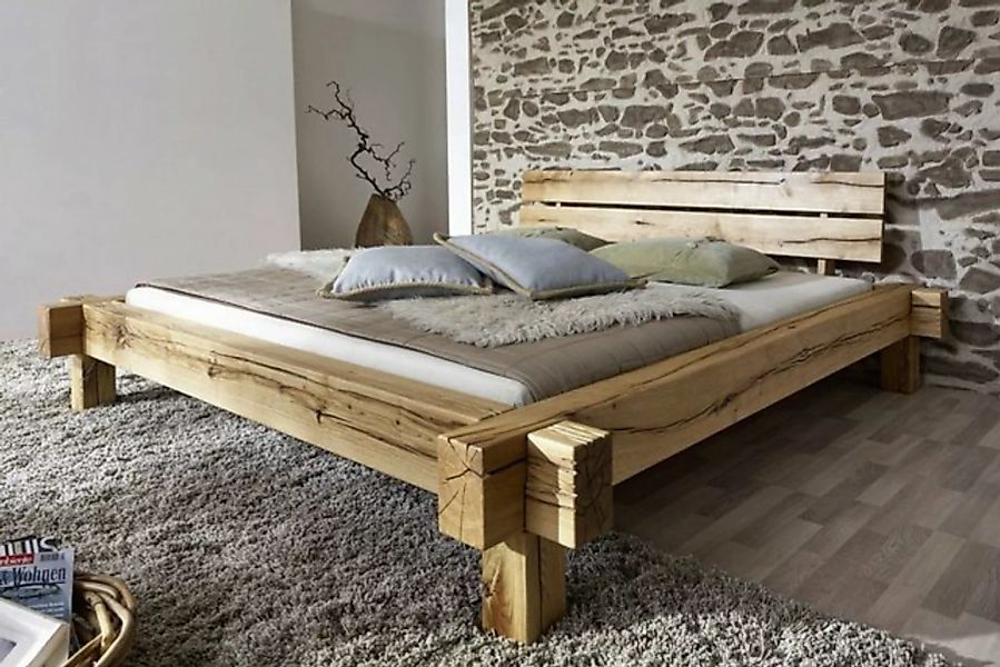 Main Möbel Massivholzbett Balkenbett 'Daniel' 160x200cm Wildeiche massiv günstig online kaufen