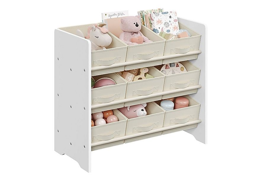 SONGMICS Spielzeugtruhe Kinderregal Bücherregal Kinder, mit 9 Aufbewahrungs günstig online kaufen