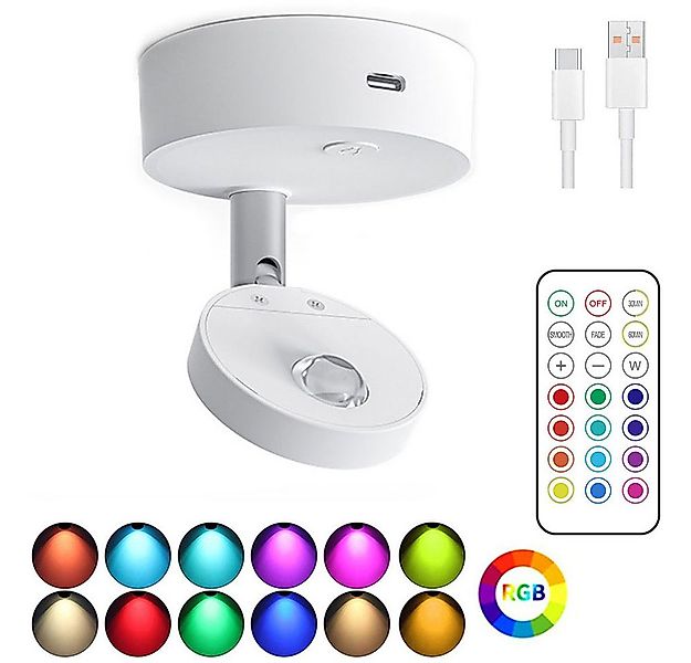 MUPOO LED Deckenstrahler LED Spot Lampe Drahtlose Deckenstrahler mit Fernbe günstig online kaufen