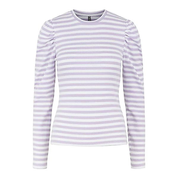 Pieces Anna Langarm-t-shirt M Bright White / Stripes Orchid Bloom günstig online kaufen