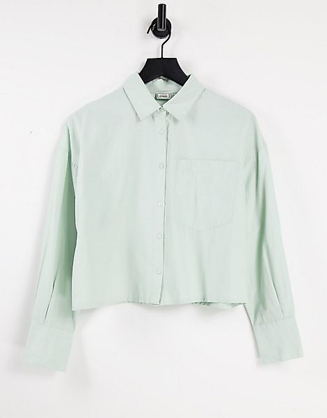 Pimkie – Kurz geschnittenes Popeline-Hemd in Salbeigrün günstig online kaufen