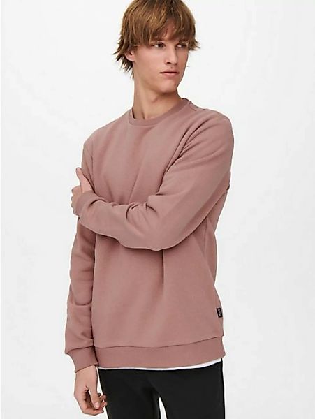 ONLY & SONS Sweatshirt Basic Sweatshirt Langarm Pullover ohne Kapuze ONSCER günstig online kaufen