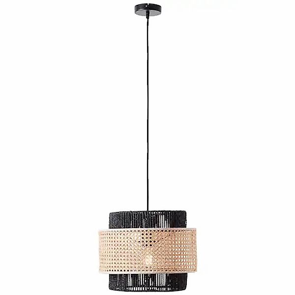 Brilliant Pendelleuchte »Arles« E27 1 Stk. Hängelampe 35cm schwarzmatt/ratt günstig online kaufen