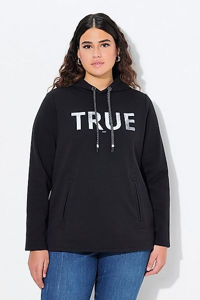 Ulla Popken Sweatshirt Hoodie True Kapuze Kordel Taschen Langarm günstig online kaufen